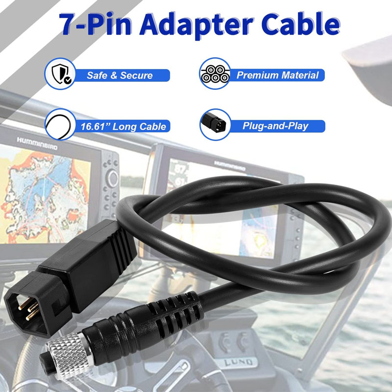 Fish Finder Transducer - كابل محول سونار عالمي، أسود، لأجهزة